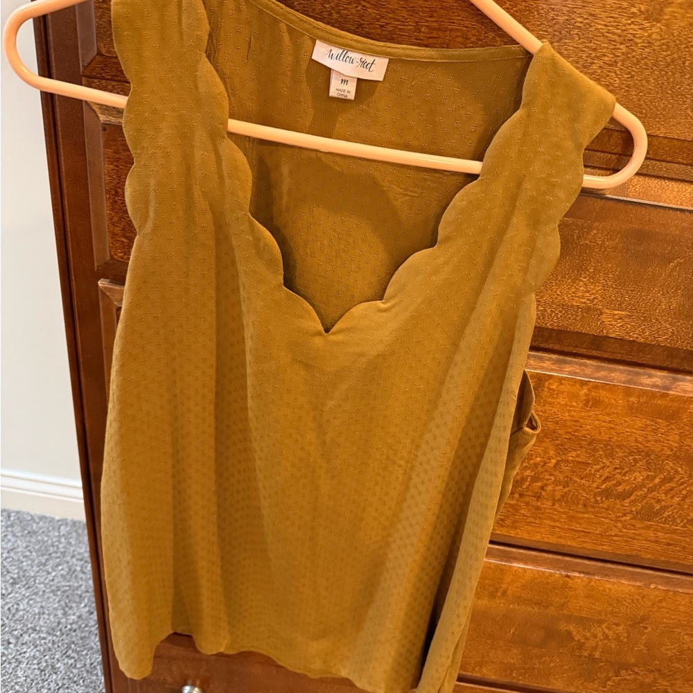 Willow Soft Olive Scalloped Camisole